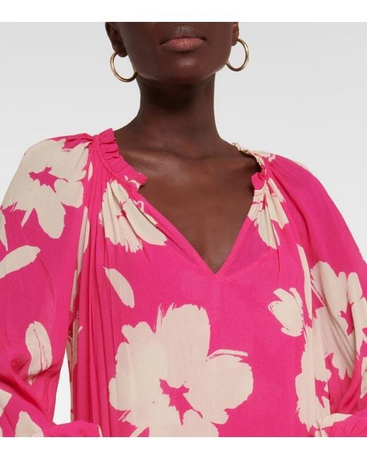 Velvet Pink Luella Printed Maxi Dress