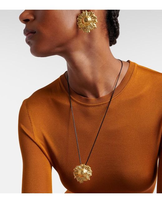 YSSO Metallic Ilios 24Kt-Plated Pendant Necklace
