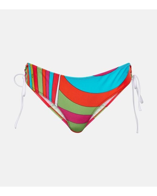 Emilio Pucci Blue Iride Printed Bikini Bottoms