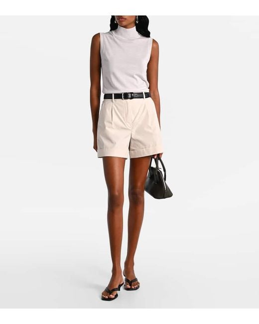 Max Mara White Ubino Cotton Poplin Bermuda Shorts