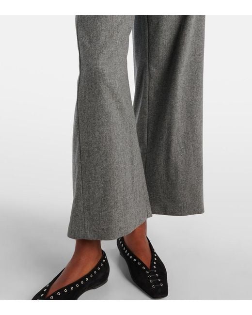 Max Mara Gray Floria Virgin Wool Straight Pants