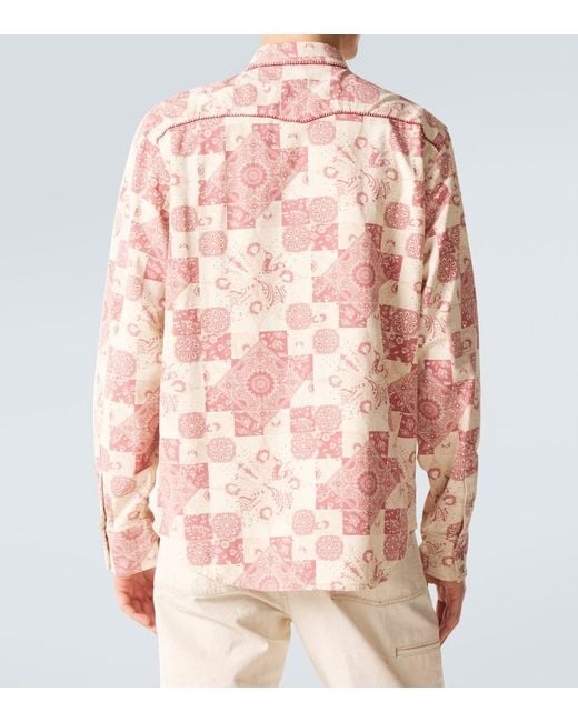 RRL Pink Printed Cotton Shirt for men