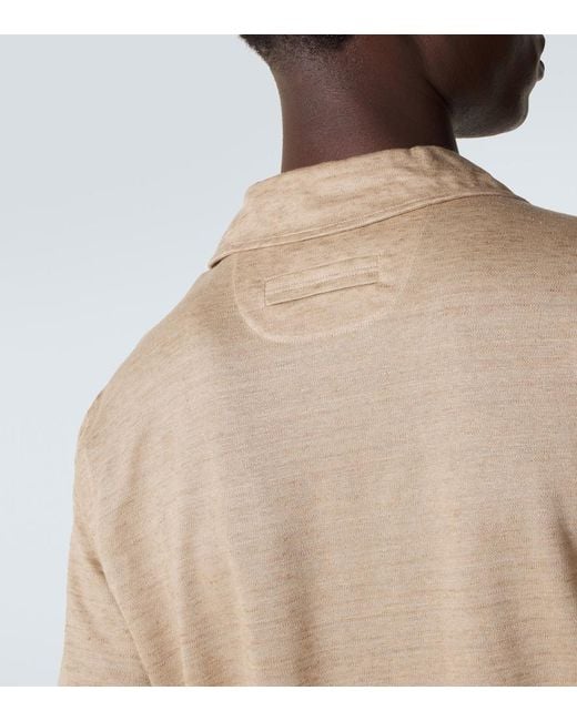 Zegna Natural Linen Polo Shirt for men