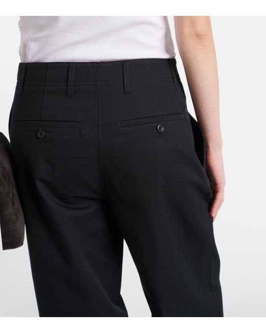 Totême  Black Cotton Twill Wide-leg Pants