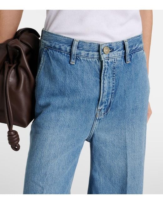 FRAME Blue High-Rise Jeans Extra Wide Leg