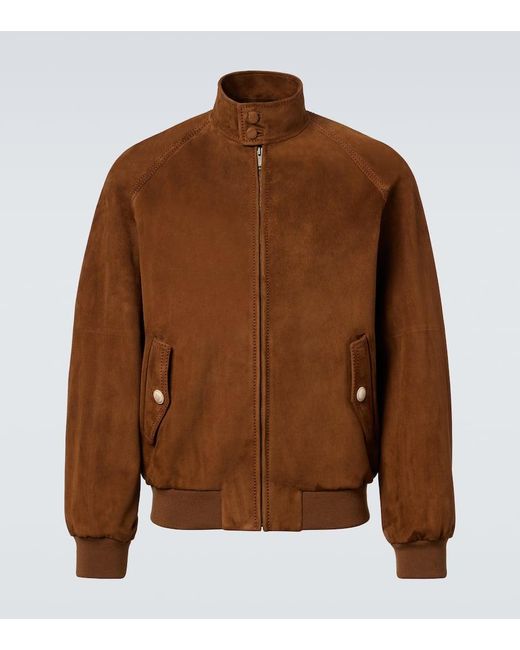 Valentino Brown Suede Bomber Jacket for men