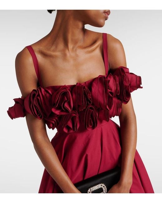 Vestido de fiesta de algodon con apliques Giambattista Valli de color Red