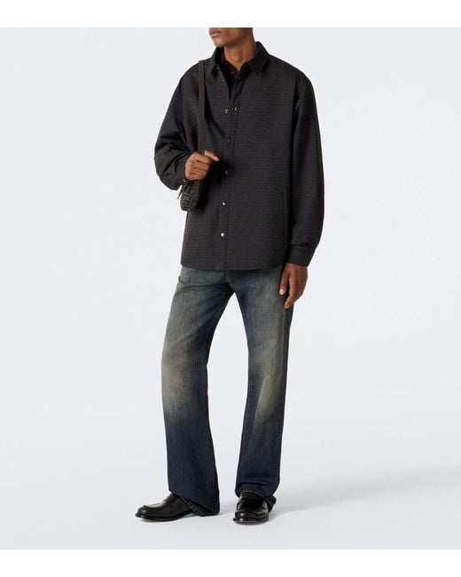 Fendi Black Ff Zucca Jacquard Overshirt for men