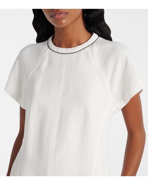 Brunello Cucinelli White Monili Minidress