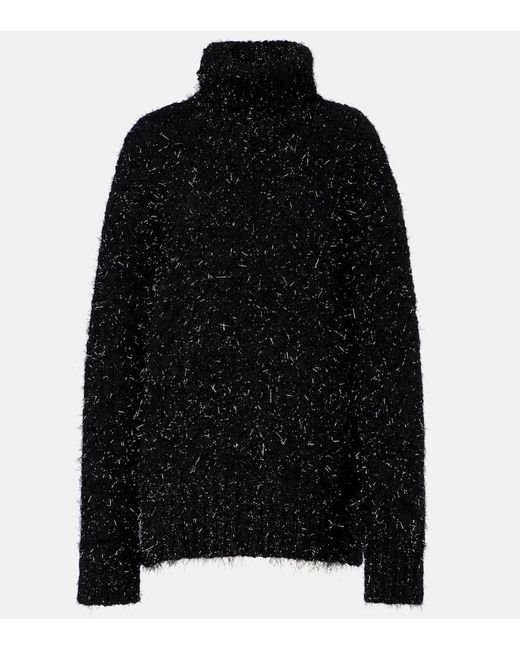 Dries Van Noten Black Wool-Blend Turtleneck Sweater