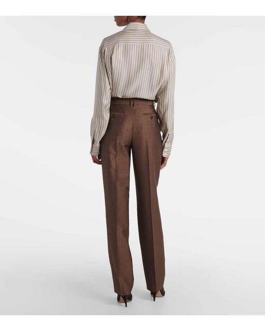 The Row Brown Gerade Hose Norbert Aus Mohair Und Wolle