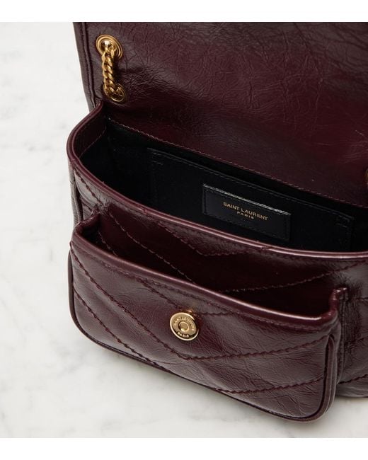 Saint Laurent Red Niki Cassandre Mini Leather Shoulder Bag