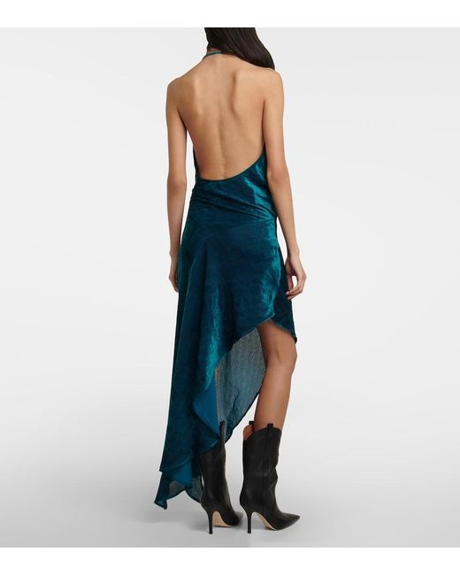Petar Petrov Blue Asymmetric Midi Dress