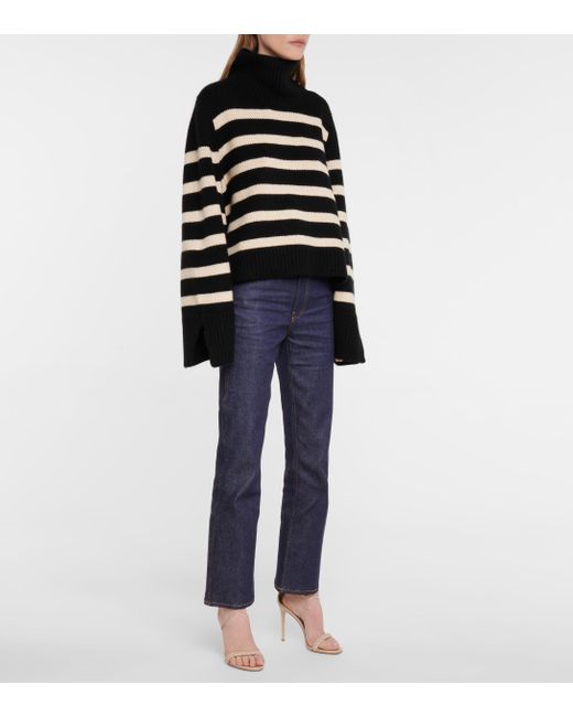 Khaite Marion Striped Turtleneck 