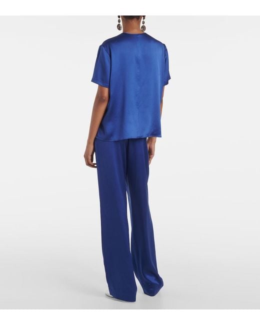Joseph Blue Gala Silk Top