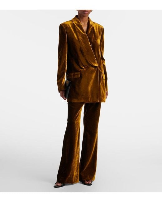 Nina Ricci Brown Velvet Flared Pants