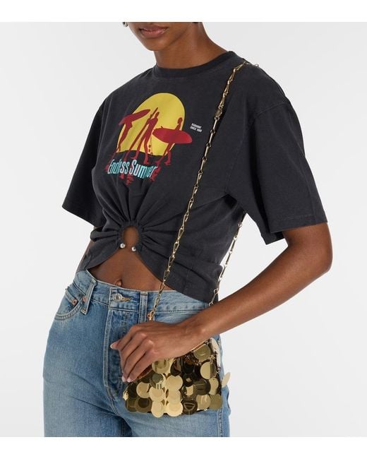 Rabanne Metallic Sparkle Nano Embellished Shoulder Bag