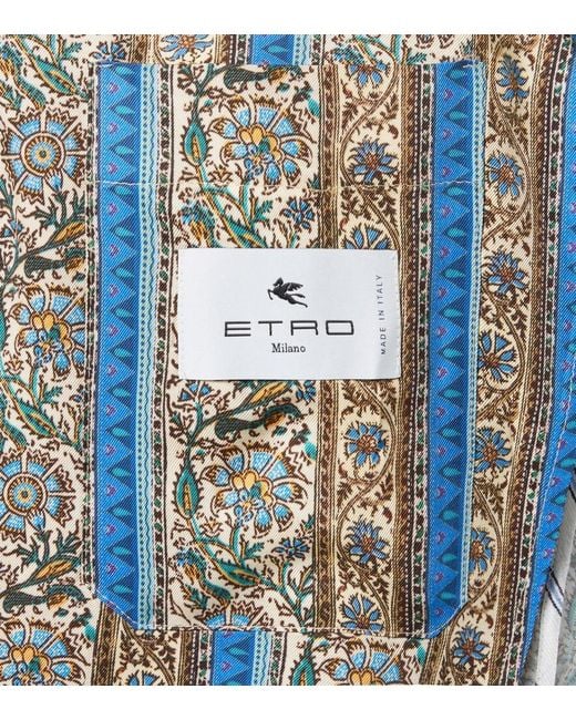 Etro Blue Partially-Lined Blazer With Three Patch Pockets for men