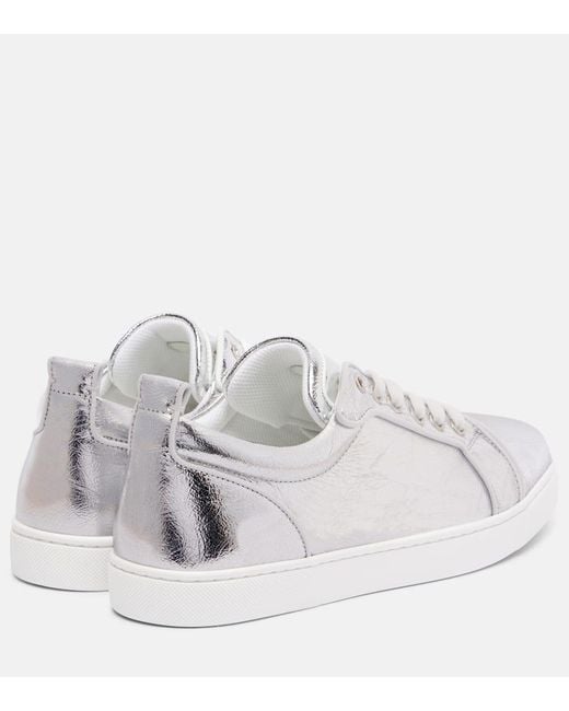 Christian Louboutin White Sneakers Louise Orlato Aus Metallic-Leder