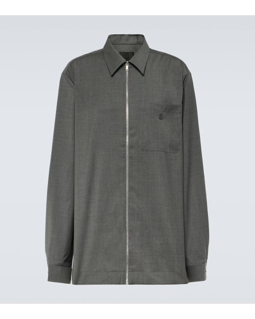 Givenchy Gray Virgin Wool Shirt for men