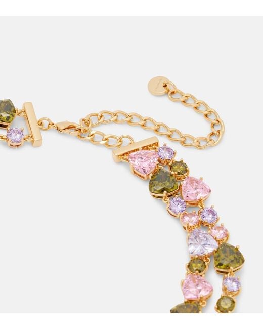 Self-Portrait Metallic Crystal-Embellished Necklace