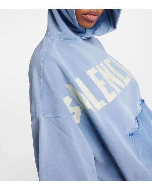 Balenciaga Blue Hoodie Mit Logo-Print
