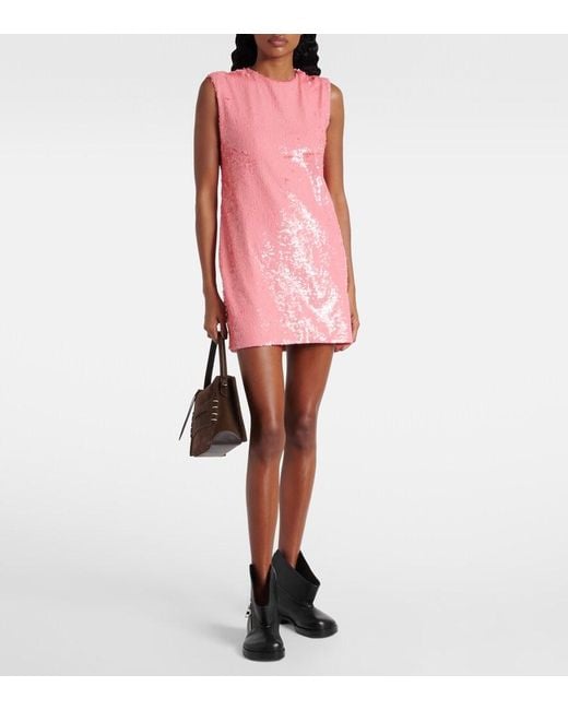 J.W. Anderson Pink Sequined Cotton Cocktail Dress