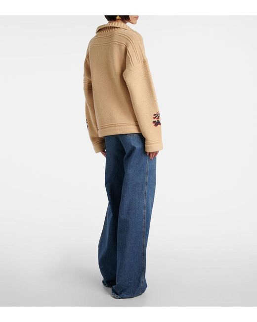 Etro Natural Pullover Aus Wolle Und Kaschmir