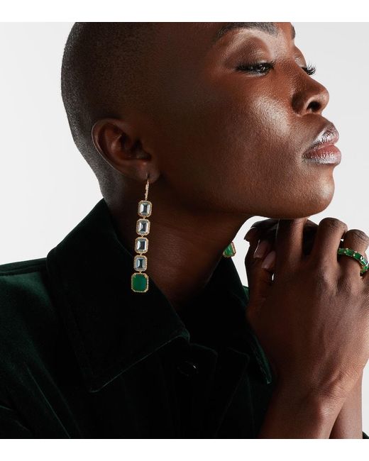 SHAY White Ohrringe Tier Portrait Aus 18Kt Gelbgold Mit Diamanten, Topas Und Achat