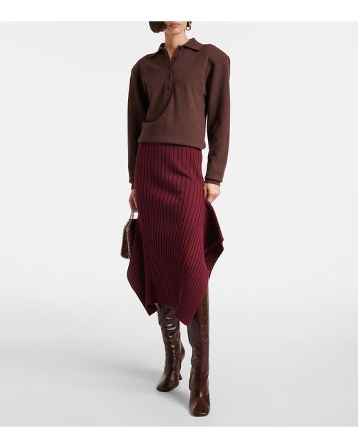 Stella McCartney Brown Cashmere And Wool Polo Sweater