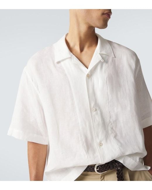 Studio Nicholson White Oryn Linen Shirt for men