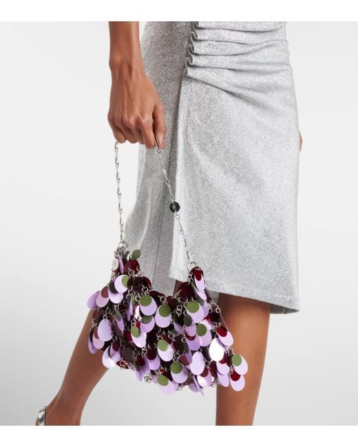 Rabanne Purple Small Embellished Shoulder Bag