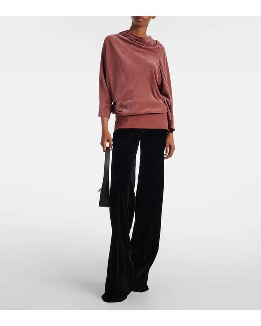 Rick Owens Red Draped Charmeuse Top