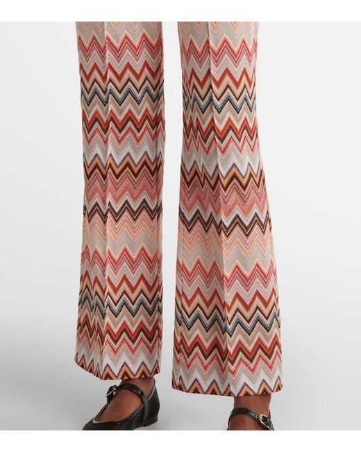 Missoni Pink Zigzag Cotton-Blend Straight Pants