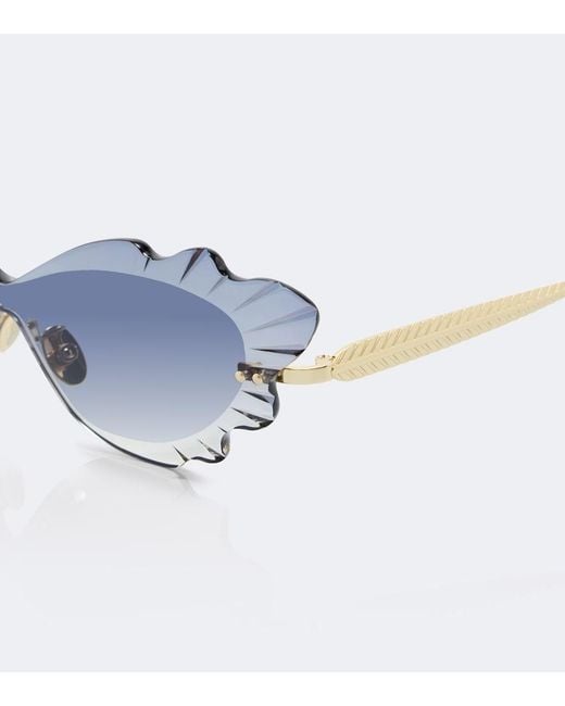 Aquazzura Blue Palm Beach Cat-Eye Sunglasses