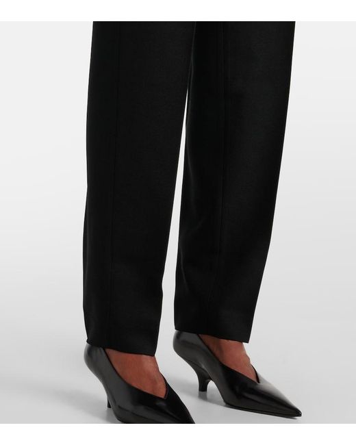 Totême Black Low-Rise Straight Pants