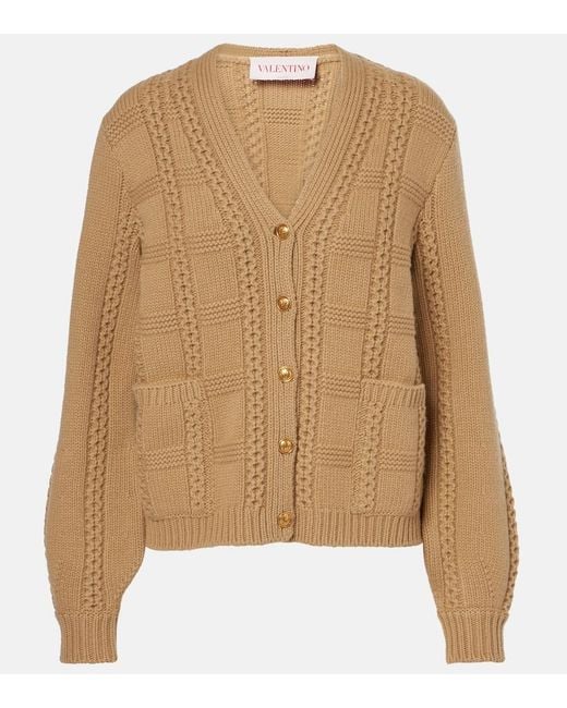 Valentino Brown Virgin Wool Cardigan