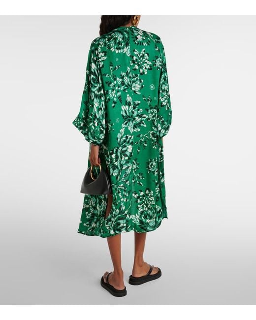 Poupette Green Erica Floral Beach Cover-up