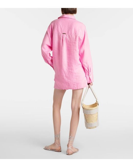 Heidi Klein Pink Hemd Marina Cay aus Leinen