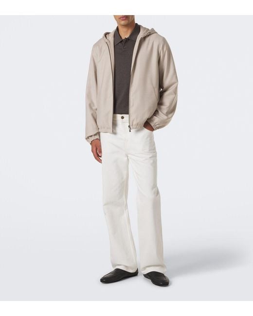 Agnona Natural Hooded Wool Jacket for men