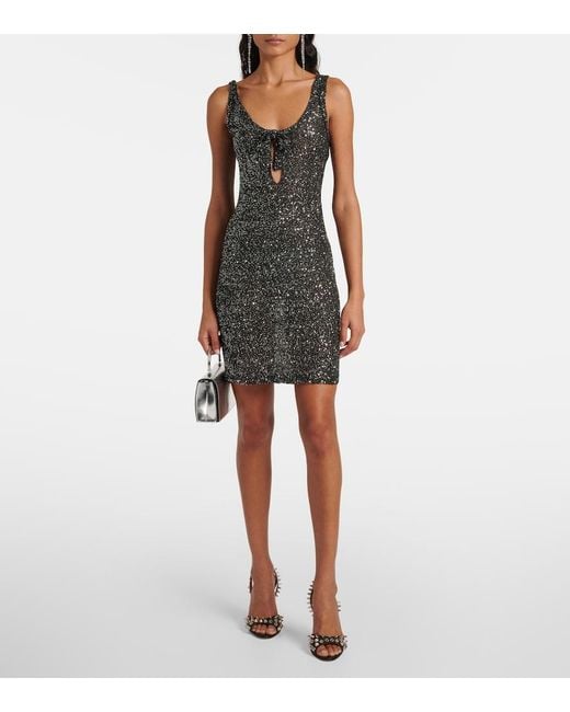 Alessandra Rich Black Sequined Minidress