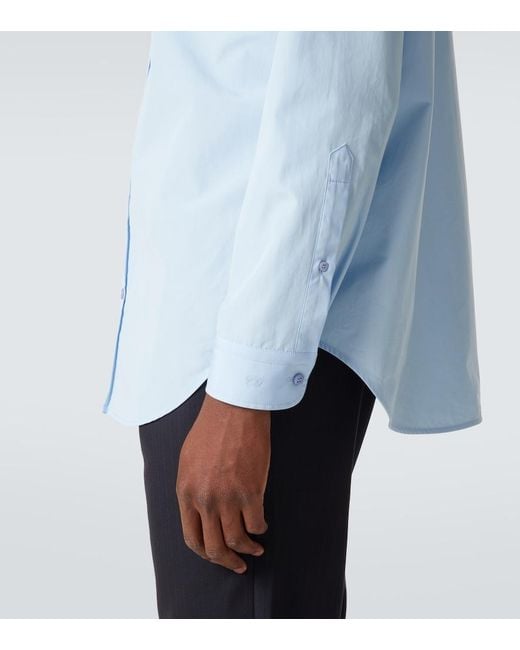 Balenciaga Blue Cotton Poplin Shirt for men