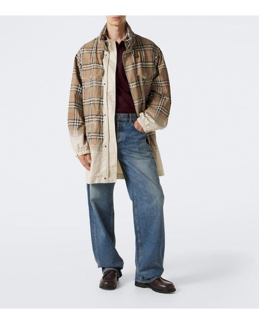 Burberry Natural Check Cotton Gabardine Parka for men