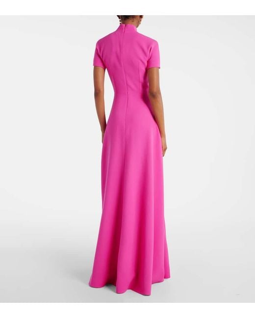 Emilia Wickstead Pink Malinda Wool Crepe Gown