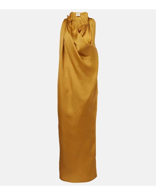 Khaite Metallic Maxikleid Meryl Aus Seide