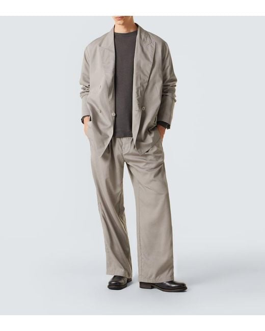 Our Legacy Gray Slack Cotton And Linen-Blend Sweatshirt for men