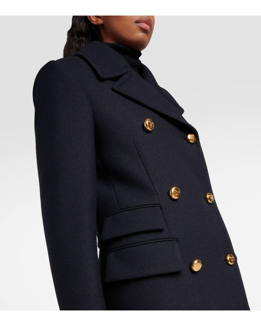Manteau en laine Prada en coloris Black
