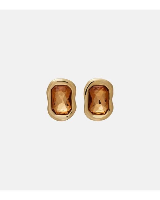 Pendientes Sculptural Crystal Adornados Givenchy de color White