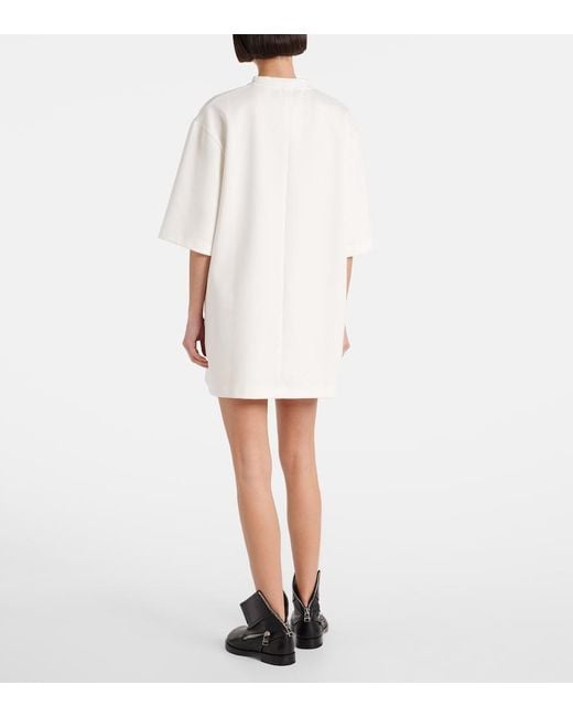 Wardrobe NYC White Cotton-Blend T-Shirt Dress