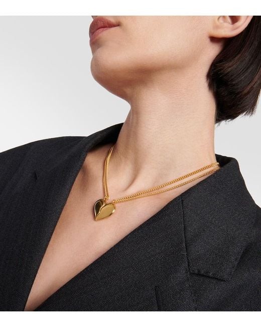 Balenciaga Metallic Halskette mit Herz